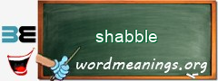 WordMeaning blackboard for shabble